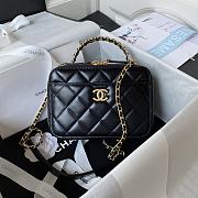 Chanel Vanity Bag Glossy Calfskin Gold Black 14x19x8.5cm - 1