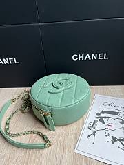 Chanel Small Vanity Case Caviar Gold Light Green 16x16x6.5cm - 5