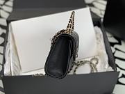 Chanel Flap Chain Bag Black Caviar Gold With Handle 18x10x4.5cm - 6