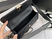 Chanel Flap Chain Bag Black Caviar Gold With Handle 18x10x4.5cm - 2