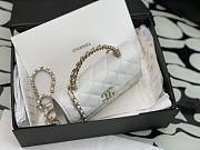 Chanel Flap Chain Bag White Caviar Gold With Handle 18x10x4.5cm - 2