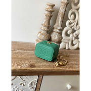 Chanel Vanity Leather Mini Bag Green 10.5x8.5x7cm - 4