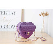 Chanel Lambskin Heart Bag Large Purple 18x16.5x6.5cm - 4