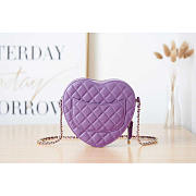 Chanel Lambskin Heart Bag Large Purple 18x16.5x6.5cm - 2