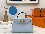 Hermes Kelly Epsom Blue Gold 19cm - 1