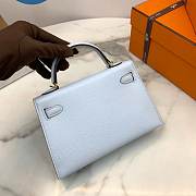 Hermes Kelly Epsom Blue Gold 19cm - 2