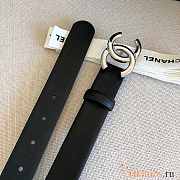 Chanel Belt Black Silver 3.0 cm - 3