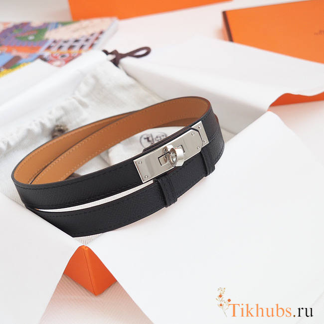 Hermes Black Silver Belt - 1