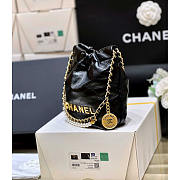 Chanel 22 Mini Handbag Calfskin Gold Black 20x19x6cm - 5