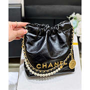 Chanel 22 Mini Handbag Calfskin Gold Black 20x19x6cm - 3