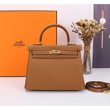 Hermes Kelly Togo Gold Brown 25cm