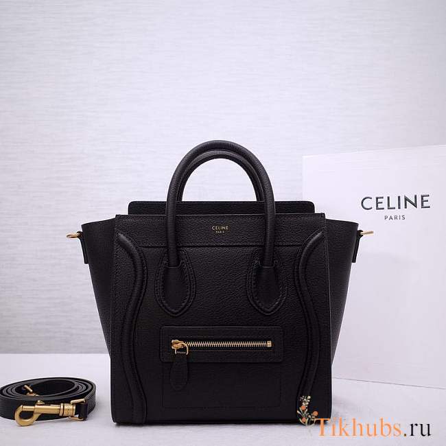 Celine Nano Luggage Bag in Drummed Calfskin 20x20x10cm - 1