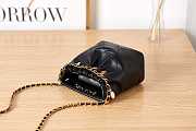 Chanel Small Bucket Bag Lambskin Gold Black 17 × 16 × 7 cm - 3