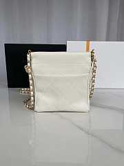 Chanel Small Bucket Bag Lambskin Gold White 17 × 16 × 7 cm - 5