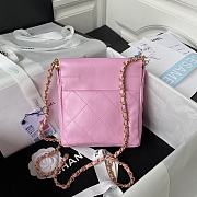 Chanel Small Bucket Bag Lambskin Gold Pink 17 × 16 × 7 cm - 4