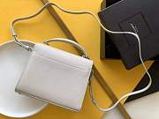 YSL Cassandra Mini Top Handle Bag Grain White 20x16x7.5cm - 2