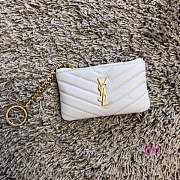 YSL Key Pouch Monogram White 13.5 X 7.5 X 2 cm - 1