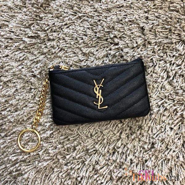 YSL Key Pouch Monogram Black Gold 13.5 x 7.5 x 2 cm - 1