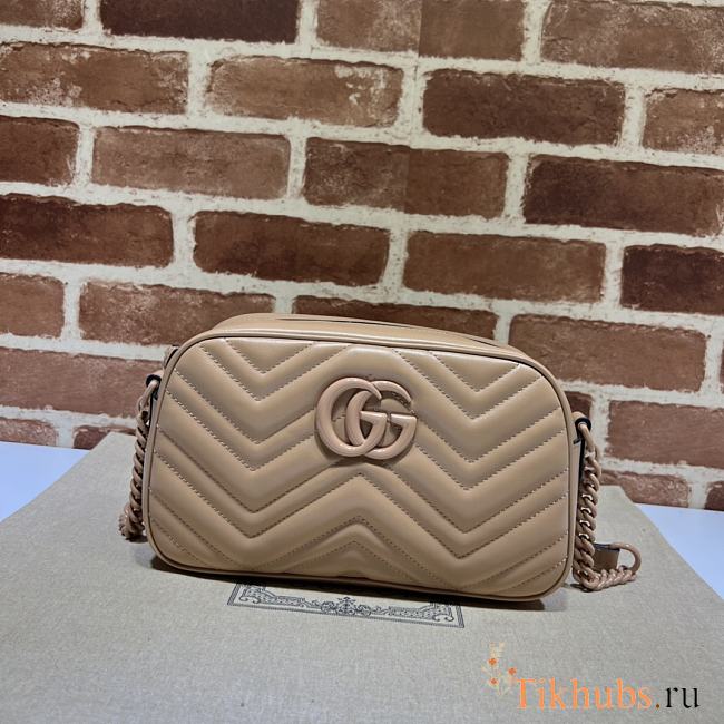 Gucci GG Marmont Matelassé Shoulder Bag Rose Beige 24x13x7cm - 1