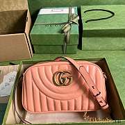 Gucci GG Marmont Shoulder Bag Peach Leather 24x13x7cm - 1