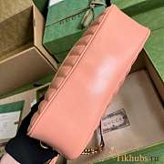 Gucci GG Marmont Shoulder Bag Peach Leather 24x13x7cm - 3