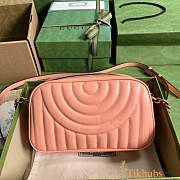 Gucci GG Marmont Shoulder Bag Peach Leather 24x13x7cm - 2