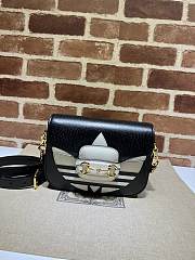 Gucci x Adidas Horsebit 1955 Shoulder Bag Black White 20x14x5cm - 1