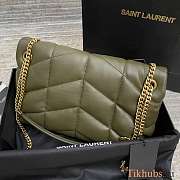 YSL Loulou Puffer Khaki Gold Hardware 29x17x11cm - 5