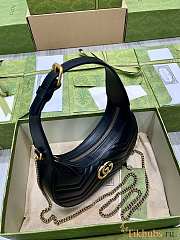 Gucci GG Marmont Half Moon Shoulder Bag Black 21.5x11x5cm - 5