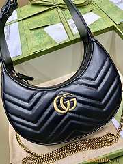 Gucci GG Marmont Half Moon Shoulder Bag Black 21.5x11x5cm - 2