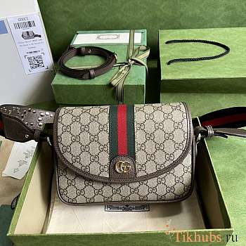 Gucci Ophidia Mini Shoulder Bag Brown 23x17x7cm