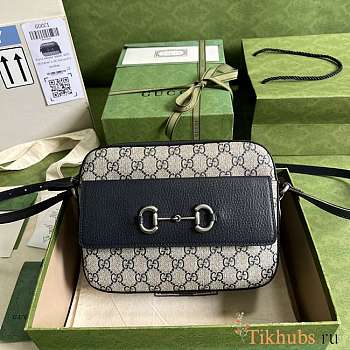 Gucci Horsebit 1955 Small Beige/Blue Bag 22.5x17x6.5cm