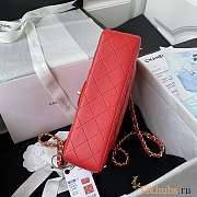 Chanel Flap Bag Lambskin Red Gold Hardware Size 23 cm - 5