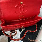 Chanel Flap Bag Lambskin Red Gold Hardware Size 23 cm - 6