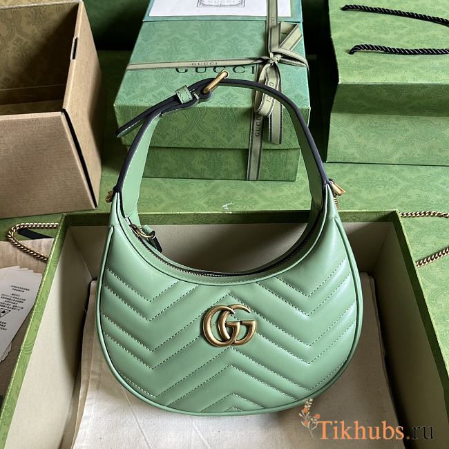 Gucci GG Marmont Matelassé Mini Bag Green 21.5x11x5cm - 1