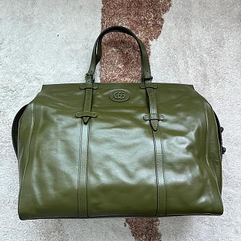 Gucci Tote Bag GG Tone On Tone Large Forest Green 47x36x24cm