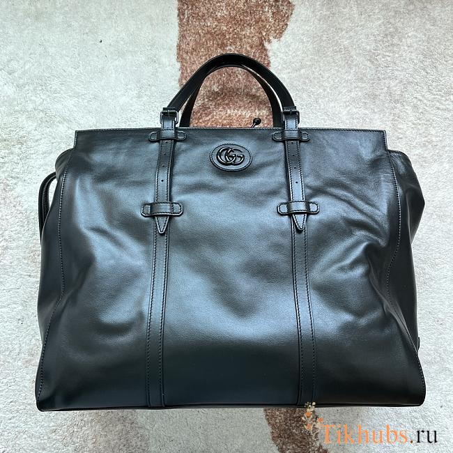 Gucci Tote Bag GG Tone On Tone Large Black 47x36x24cm - 1