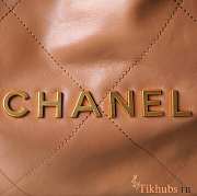 Chanel 22 Handbag Shiny Calfskin Brown Gold Hardware 42x39x8cm - 2