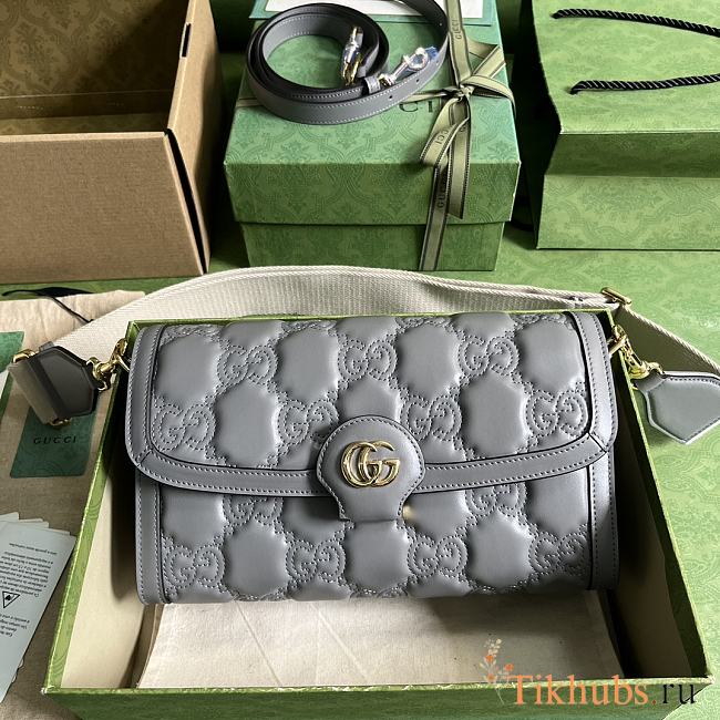 Gucci GG Matelassé Small Bag Light Gray 25.5x16x8.5cm - 1