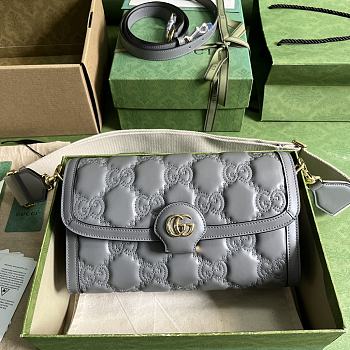 Gucci GG Matelassé Small Bag Light Gray 25.5x16x8.5cm