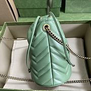 Gucci GG Marmont Matelassé Mini Bucket Bag Green 19x17x10cm - 5