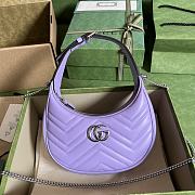 Gucci GG Marmont Half Moon Shoulder Bag Purple 21.5x11x5cm - 1