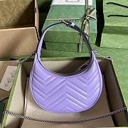 Gucci GG Marmont Half Moon Shoulder Bag Purple 21.5x11x5cm - 2