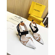 Fendi Colibrì Pink Mesh High-Heeled Slingbacks 8.5cm - 1