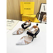 Fendi Colibrì Pink Mesh High-Heeled Slingbacks 8.5cm - 5