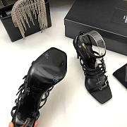 YSL Black Jerry Heeled Sandals 11cm - 5