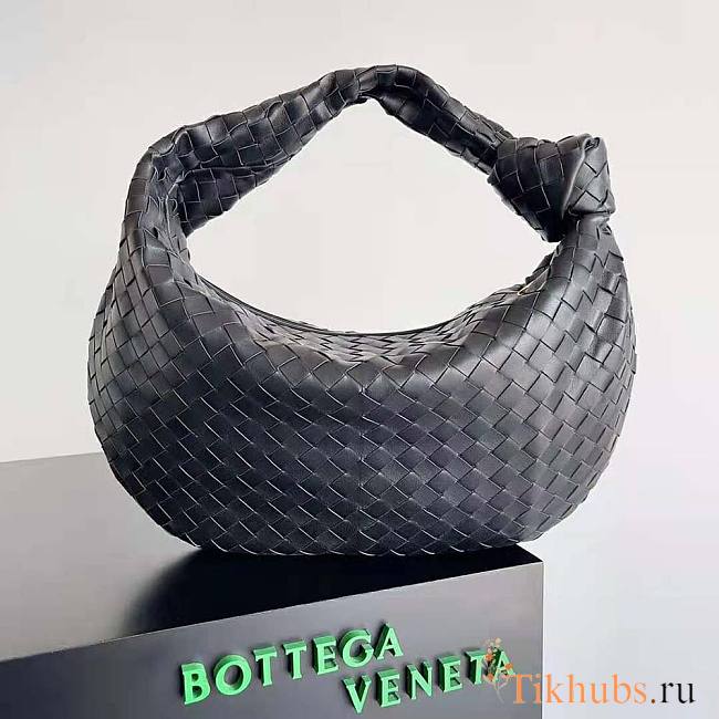 Bottega Veneta Small Jodie Intrecciato Leather Shoulder Bag Black 48x40x16cm - 1