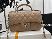 Chanel Mini Flap Bag With Top Handle Brown 20x12x6cm - 1