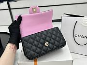 Chanel Mini Flap Bag With Top Handle Black Pink 20x12x6cm - 2