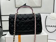 Chanel Mini Flap Bag With Top Handle Black Pink 20x12x6cm - 5